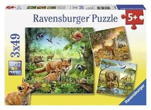 „Ravensburger Art.093304 Puzzle Animal World“ (3x49 vnt.)