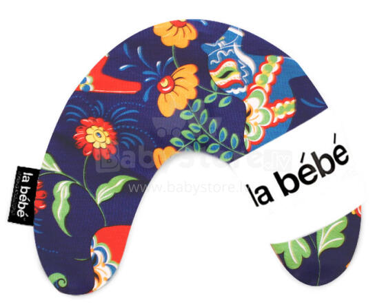 La Bebe™ Mimi Nursing Cotton Pillow Art.3314 Blue Dala Horse Pakaviņš spilventiņš 19x46cm