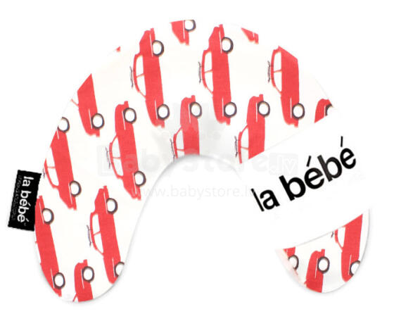 La Bebe™ Mimi Nursing Cotton Pillow Art.35608 Cars Red/White Travel pillow 19x46 cm