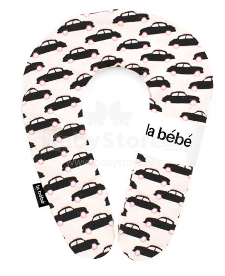 La Bebe™ Snug Pillow Art.85470 Cotton Nursing Maternity Cars Black/Pink, 20x70 sm