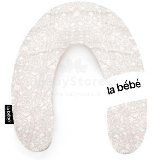 La Bebe™ Rich Maternity Pillow Art.85505 Floral Gray/White, 30x104 cm