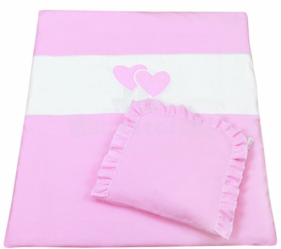 Mamo Tato Heart 75955 Col. Pink Комплект постельного белья для коляски из 4 частей