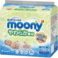 Влажные салфетки Moony Детские мягкие (3х80 шт) сменный блок