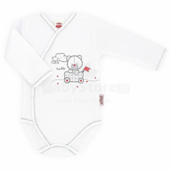 „Makoma Art.03107“ ekologiški balti kūdikių bodžiai ilgomis rankovėmis