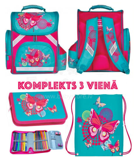 Patio  Ergo School Backpack Art.86049 Butterfly