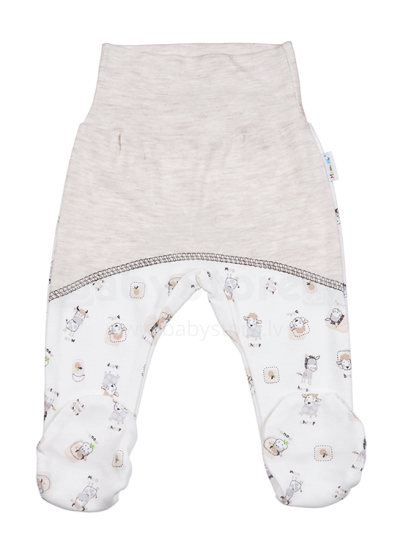 Mamatti Art.PD5820 Farma Cotton kūdikių kelnės su plačiu diržu