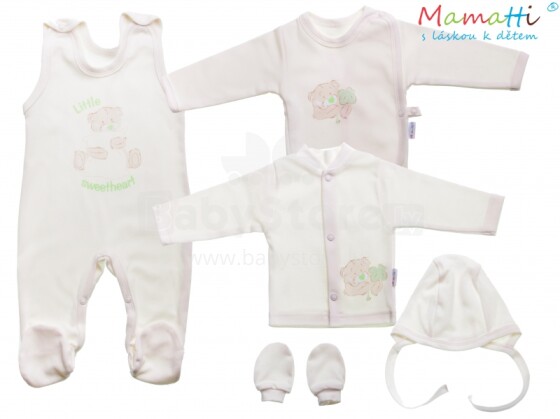 Mamatti хлопковый комплектик для новорождённых из 5-ти частей (56-62)