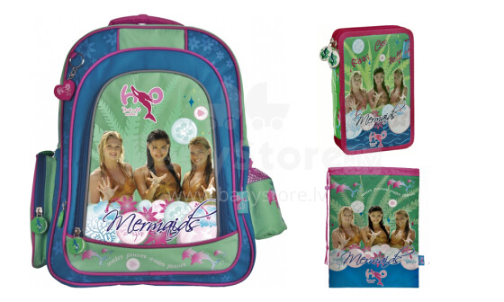 Patio Teen backpack kit H20, Skolēmu komplekts:  ergonomiskā mugursoma, penālis un apavu maiss [portfelis] HO-15 OCEAN Art.86088