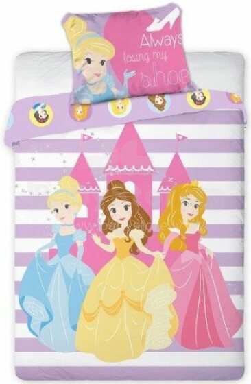 Kapri Disney 86495 Bedding Princess2 Pink  Kokvilnas gūltas veļas komplekts 100x135