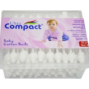Ultra Compact Angels Baby Art.87197 Saugūs medvilniniai tamponai ausims / nosiai 60 vnt.
