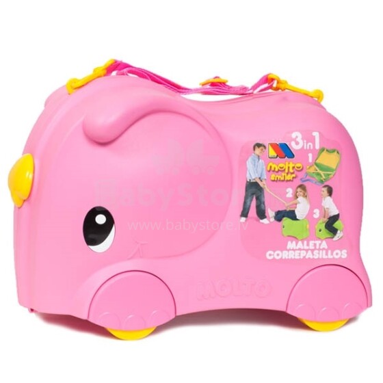 „Molto“ 9536 „Elephant Pink“ lagamino sėdynė su ratukais 3in1