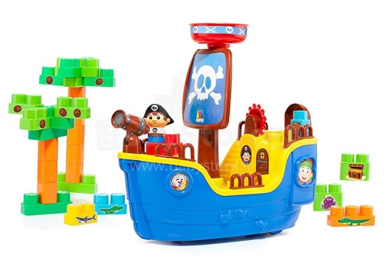 Molto Art.16451 Pirate ship Blocks Attīstoša rotaļlieta - konstruktors ar 30 gab. klučiem
