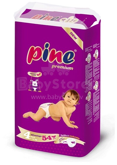 Pine Maxi 4 Art.87667 sauskelnės naujagimiams 7-18kg, 54vnt