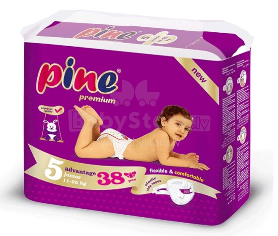 Pine Junior 5 Art.87673 autiņbiksītes jaundzimušajiem 11-25kg,24gb