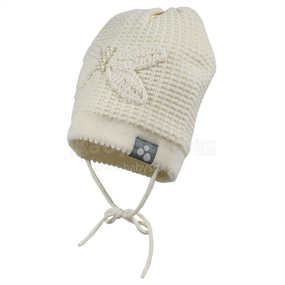 Huppa '17 Flower Art.80310000-60020 Megztinė kūdikių kepurė žiemai su medvilniniu pamušalu (dydis SM)