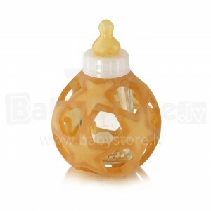Hevea kūdikio stiklo buteliuko stiklo butelis (antikvarinis) su čiulptuku ir švelniu rutuliu iš 100% natūralaus kaučiuko nuo 0+ mėnesių.