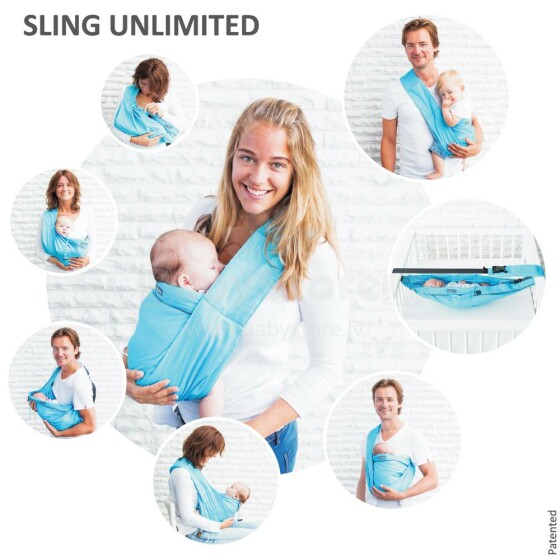 MiniMonkey Baby Sling Unlimited Turquoise Daudzfunkcionalais bērnu slings