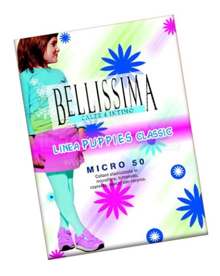 Bellissima Art.75982 Linea PUPPIES Classic Micro 50 BLACK Vaikiškos pėdkelnės iš mikropluošto (dydis 6-12)