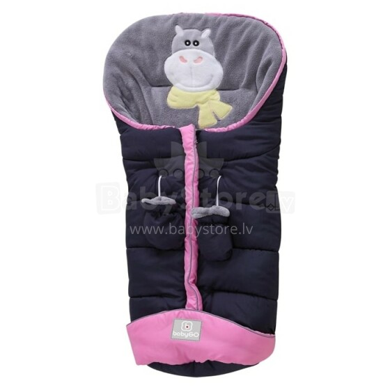 BabyGo Art.24878 Bear Blue/Pink&Grey Baby Sleeping Bag Bērnu Ziemas Siltais Guļammaiss 