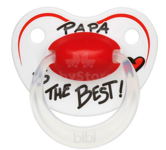 Bibi Happines Art.113219 Papa Is The Best Dental Silikona māneklītis 6-16 mēn.