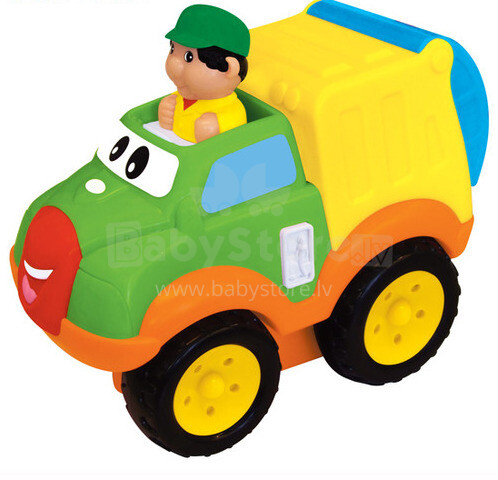 Kiddieland Art. 047688 Push 'n Go Garbage Truck Attīstošā rotaļlieta Atkritumu savācējs