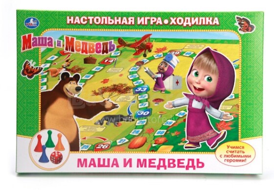 Умный Я Art.88798 Настольная игра-ходилка Маша и медведь(на русском языке)