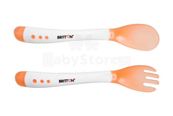 Britton Heat Sensing Feeding Fork & Spoon Art.B1526