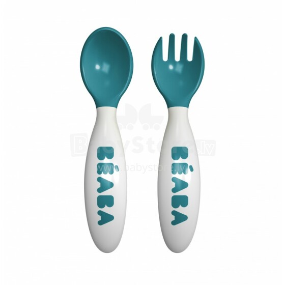 Beaba Ergonomic Cutlery Pastel Art.913398 Ergonoomiline kahvel + lusikas
