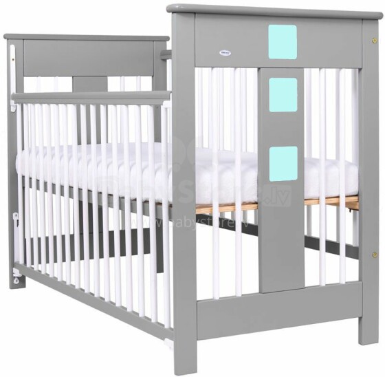 Drewex Sahara Transparent Grey Art.89228 Детская кроватка с ящиком 120x60 см