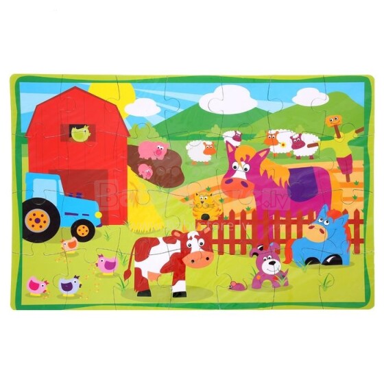 Умка Baby Puzzle Art.89318 Bērnu puzzle-paklājiņš Ferma