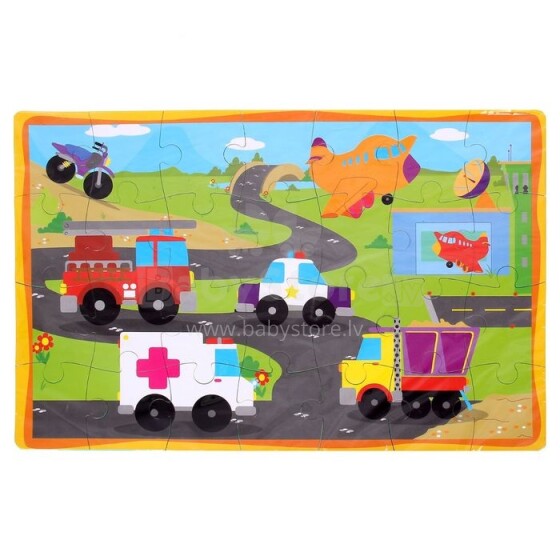 Умка Baby Puzzle Art.89319 Kūdikių galvosūkių kilimėlis Transportas