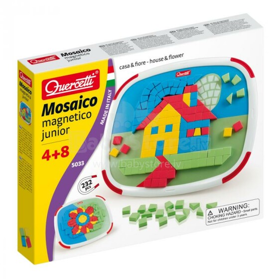 Quercetti Mini Mosaico Junior Art.Q5033 Детская мягкая магнитная мозайка (232 элемента)