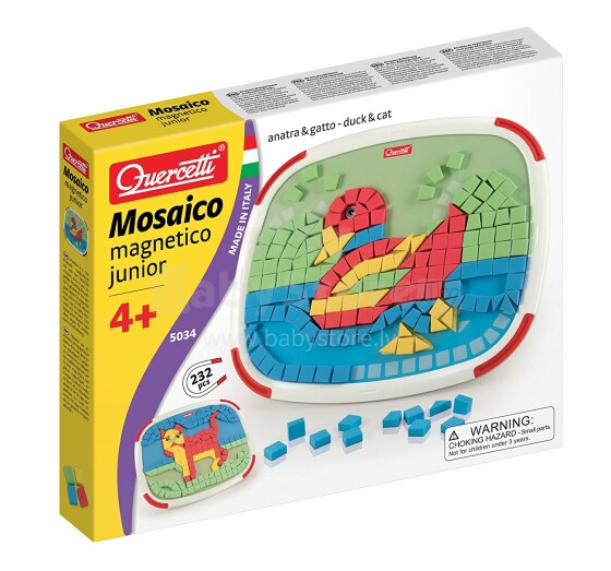 Quercetti Mini Mosaico Junior Art.Q5034 Детская мягкая магнитная мозайка (232 элемента)