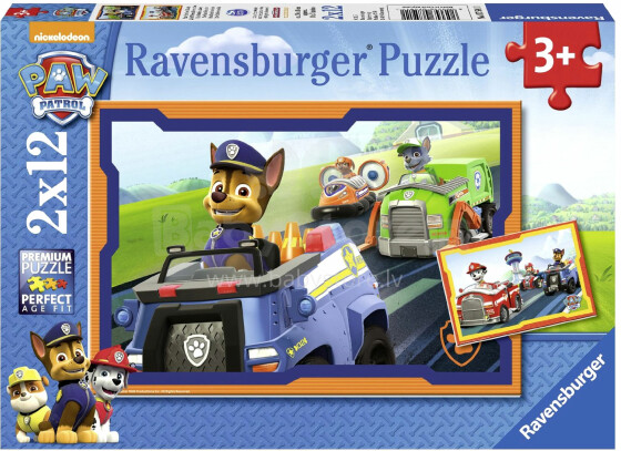 Ravensburger Puzzle Art.07591 комплект пазлов Щенячий патруль  2х12 шт. 