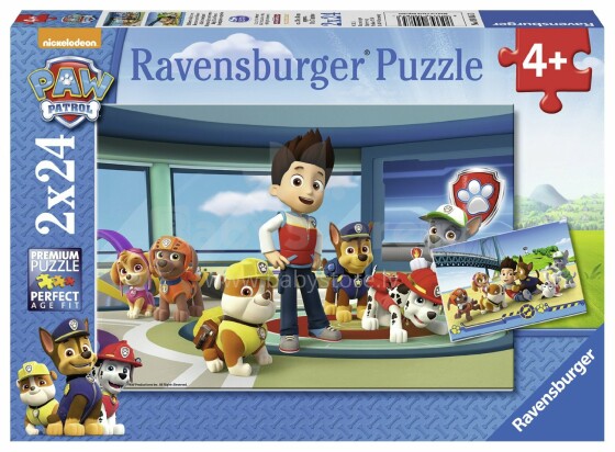 Ravensburger Paw Patrol Puzzle Art.09085 galvosūkiai 2x24