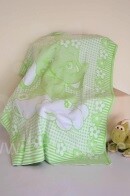 Rosehip Green Art.89454 Aukštos kokybės vaikiška medvilninė antklodė (antklodė) 100x140 cm