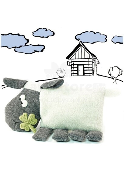 Eco Wool Art.1428-1 Clover Детская игрушка-подушка  из натуральной овчинки
