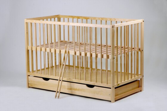 Baby Crib Club Wood Art.17539 Детская деревянная кроватка c ящиком