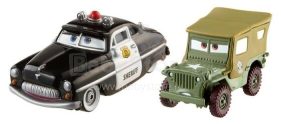 Mattel BDW84 / Y0506 Disney Cars SHERIFF & SERGENT mašīnas modeļis no filmas Vāģi