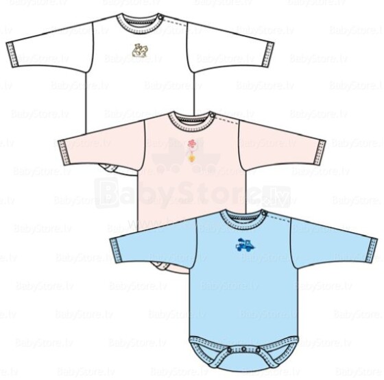 Pippi art. 343-035 kūdikių kūnai ilgomis rankovėmis (56–68)
