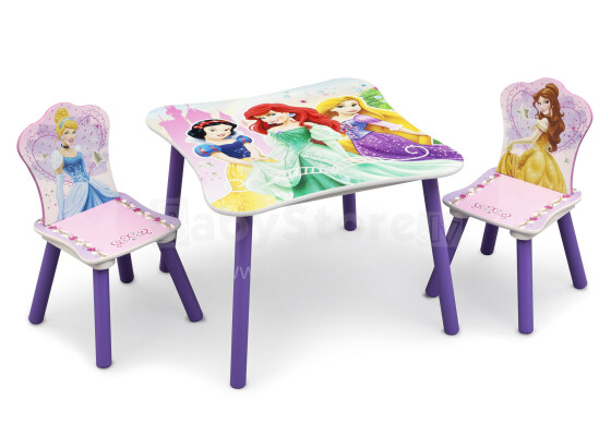 „Delta“ vaikų „Disney Princess Art.TT89511PS“ vaikų baldų komplektas-stalas ir 2 kėdės