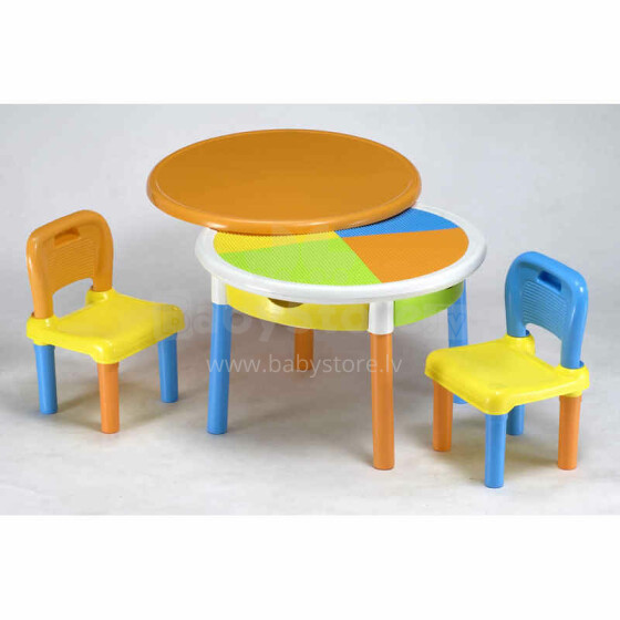 „Tega“ kūdikių pastatų rinkinys „Art.692 Color“, skirtas vaikams, stalas ir 2 kėdės