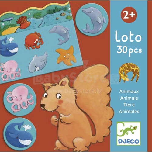 Djeco Lotto Animals Art.DJ08120 Развивающая игра лото- Животные