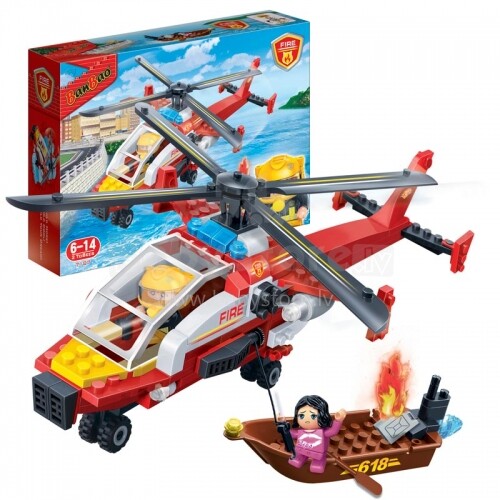 Banbao Fire Art.7107  Konstruktors ugunsgrēku helikopters,191 gab