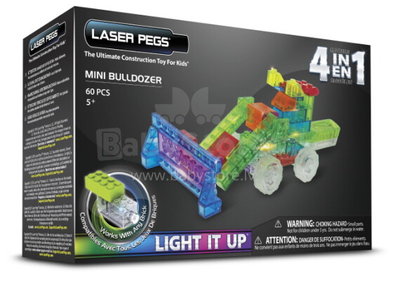 Laserpegs 4in1 Bullbozer  Art.MPS700B  Конструктор неоновый,60 дет
