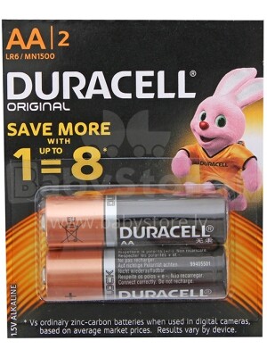 Duracell DUR AA LR6 / MN1500 батарейки для игрушек, каруселек, велосипедиков (2 шт.) 