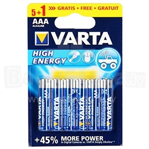 Varta 4903/6 - LR3 AAA High Energy Alkaline батарейка 1.5V ( 6 шт.)