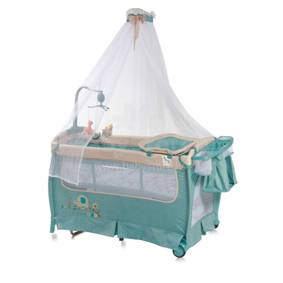 Lorelli&Bertoni  Sleep'N Dream 2 Plus Blue  Art.1008034   Ceļojuma gultiņa ar baldahīnu