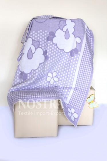 Erškėtuogės violetinė Art.89449 Aukštos kokybės vaikiška medvilninė antklodė (antklodė) 100x140 cm