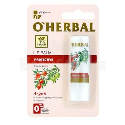 „O'HERBAL“ str. 21902171 Higieniškas lūpų dažai-balzamas su argano aliejumi, 4,8 gr